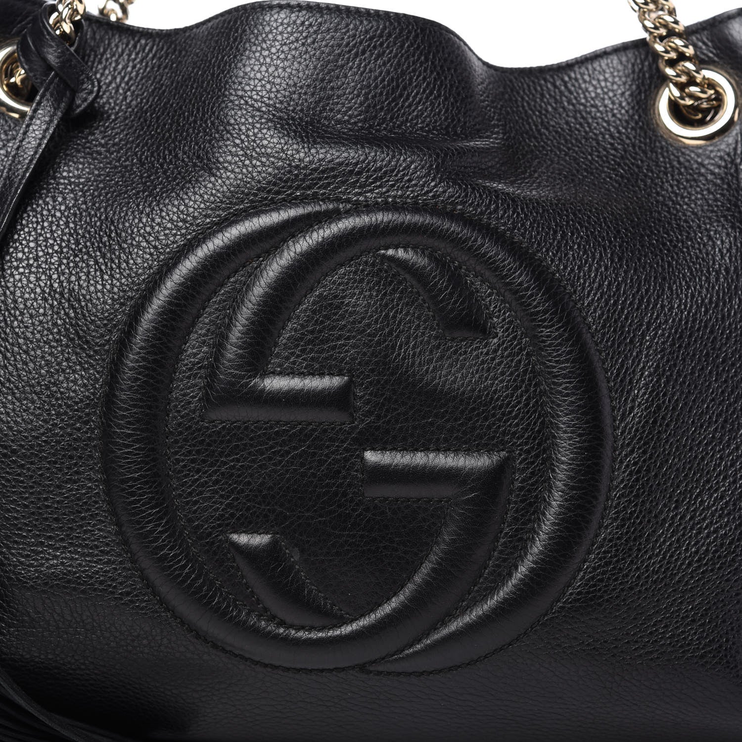Gucci Pebbled Calfskin Medium Soho Chain Shoulder Bag Black 10 of 10
