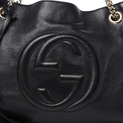 Gucci Pebbled Calfskin Medium Soho Chain Shoulder Bag Black 10 of 10