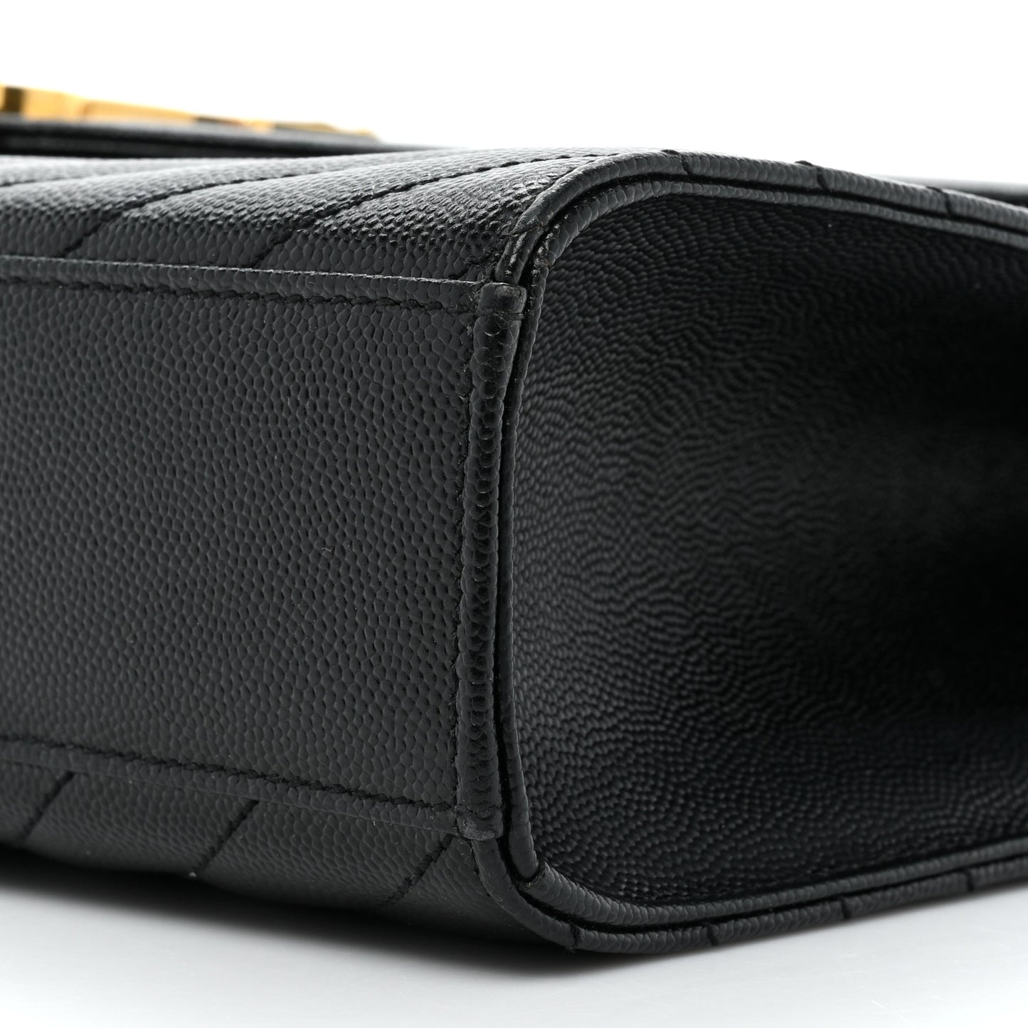 Grain De Poudre Matelasse Chevron Large Monogram Satchel Black
