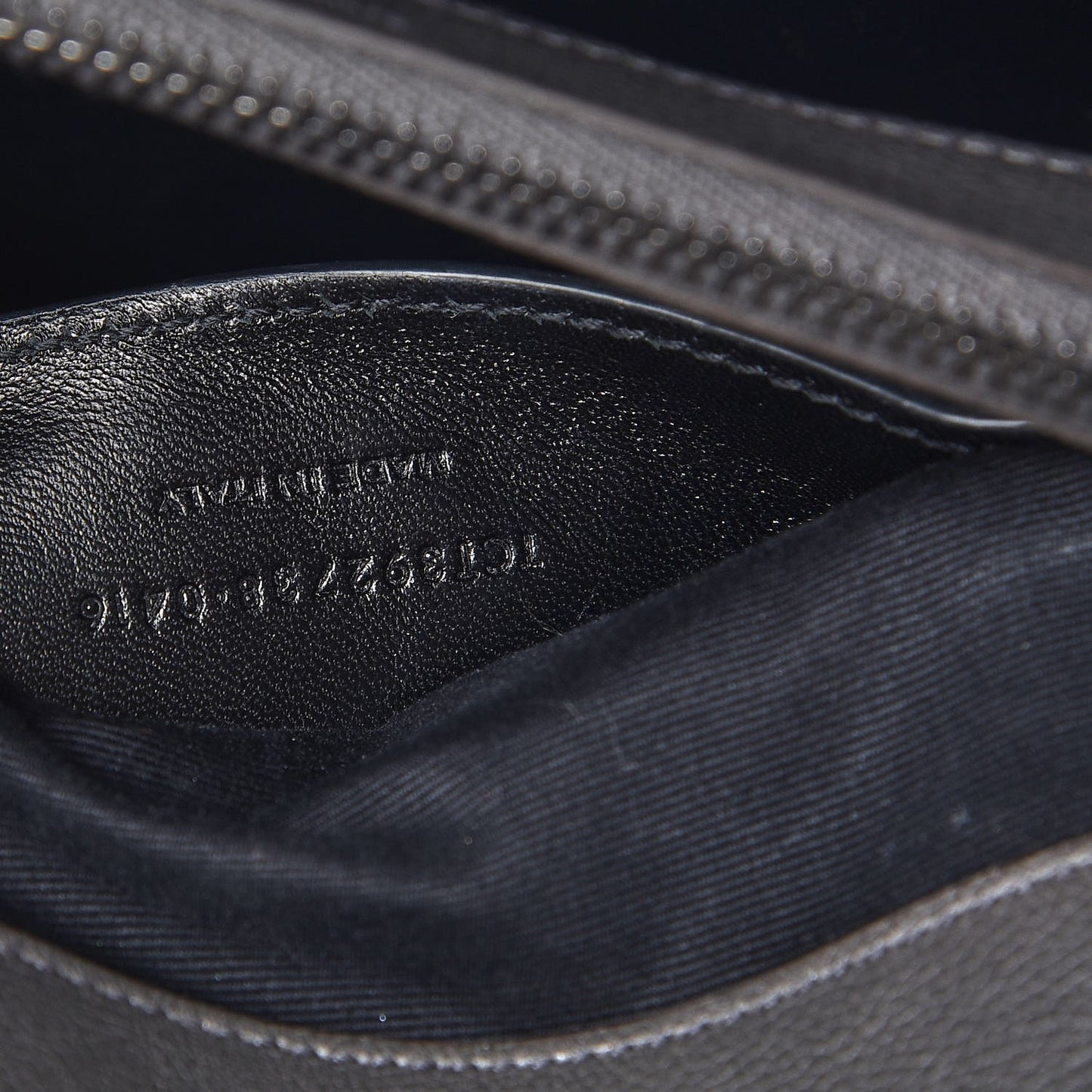 Sheepskin Matelasse Chevron Monogram Large College Satchel Dark Anthracite