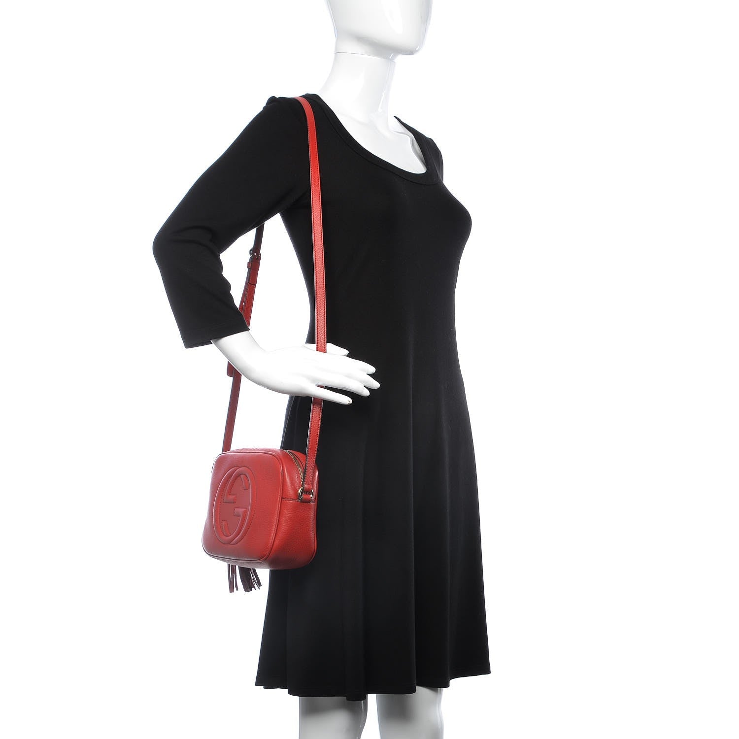 Gucci Pebbled Calfskin Small Soho Disco Bag Tabasco Red 2 of 12