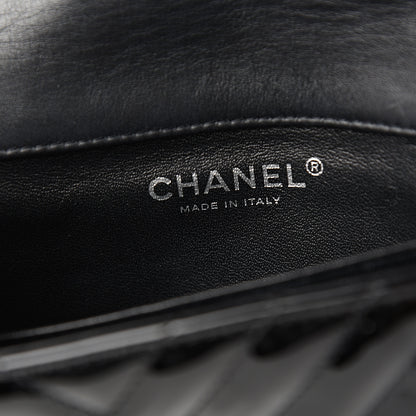 Chanel Patent Calfskin Chevron Quilted Extra Mini Flap Black 5 of 10