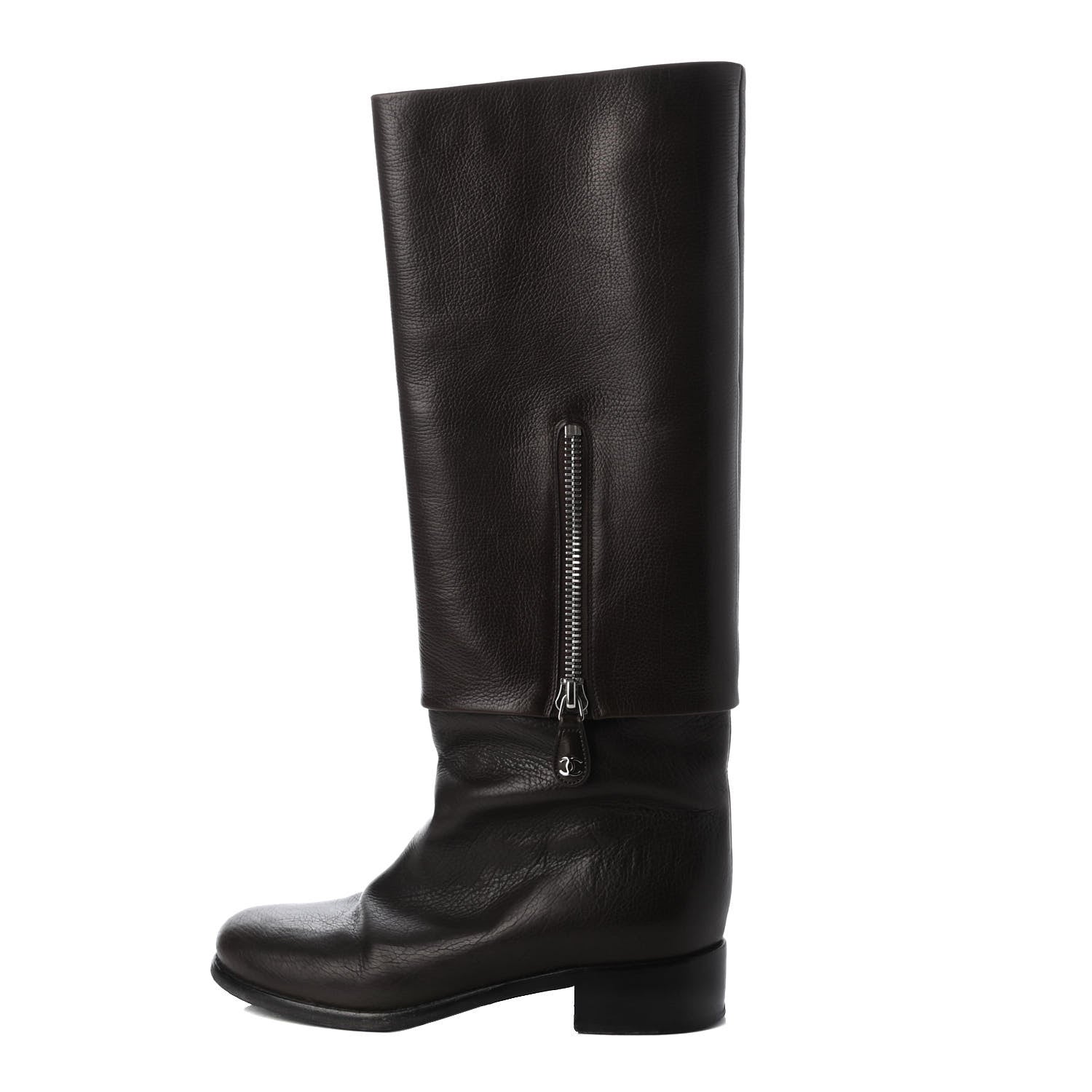 Chanel Calfskin Knee High Boots 39 Brown 1 of 11