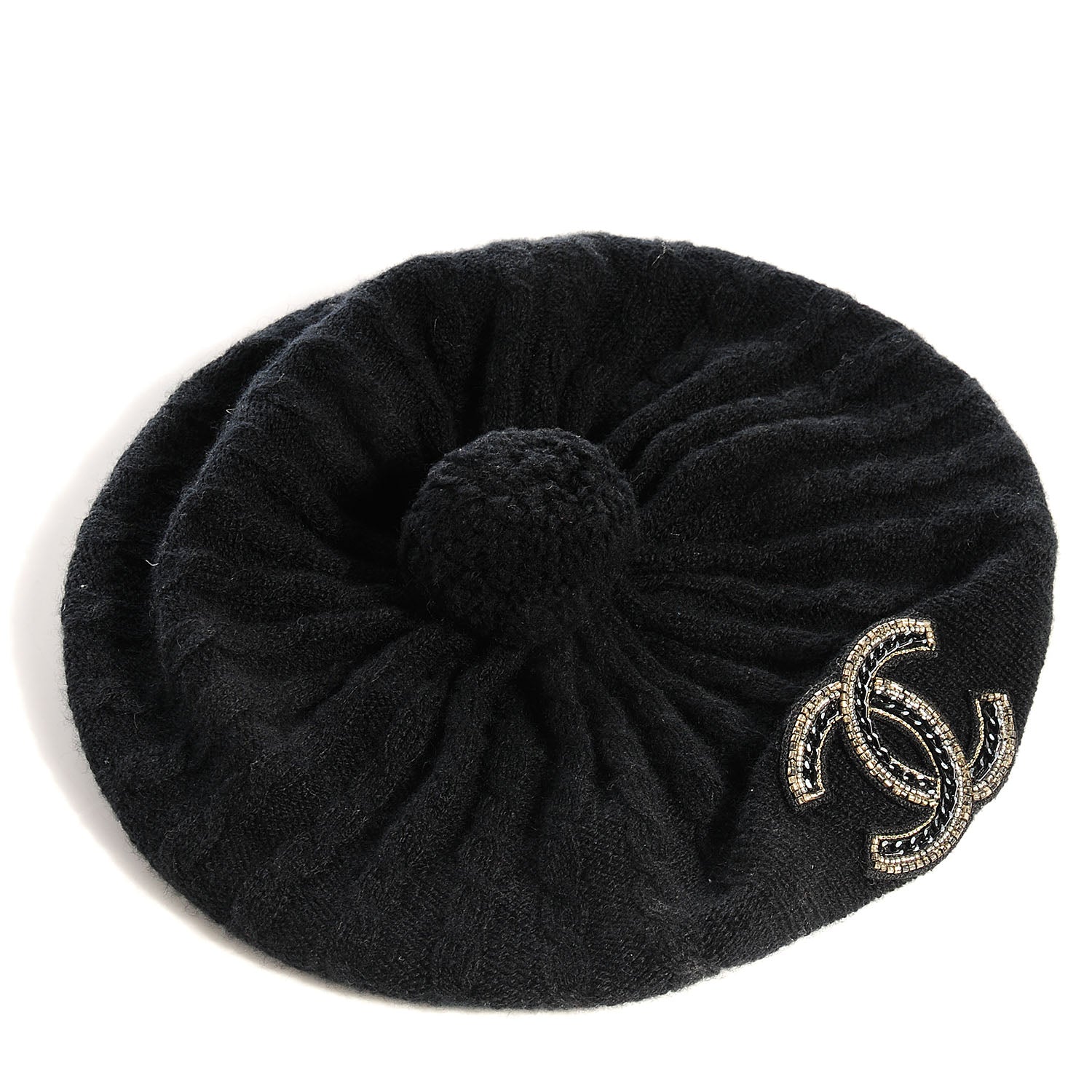 Chanel Cashmere Chain CC Beanie Black 4 of 7