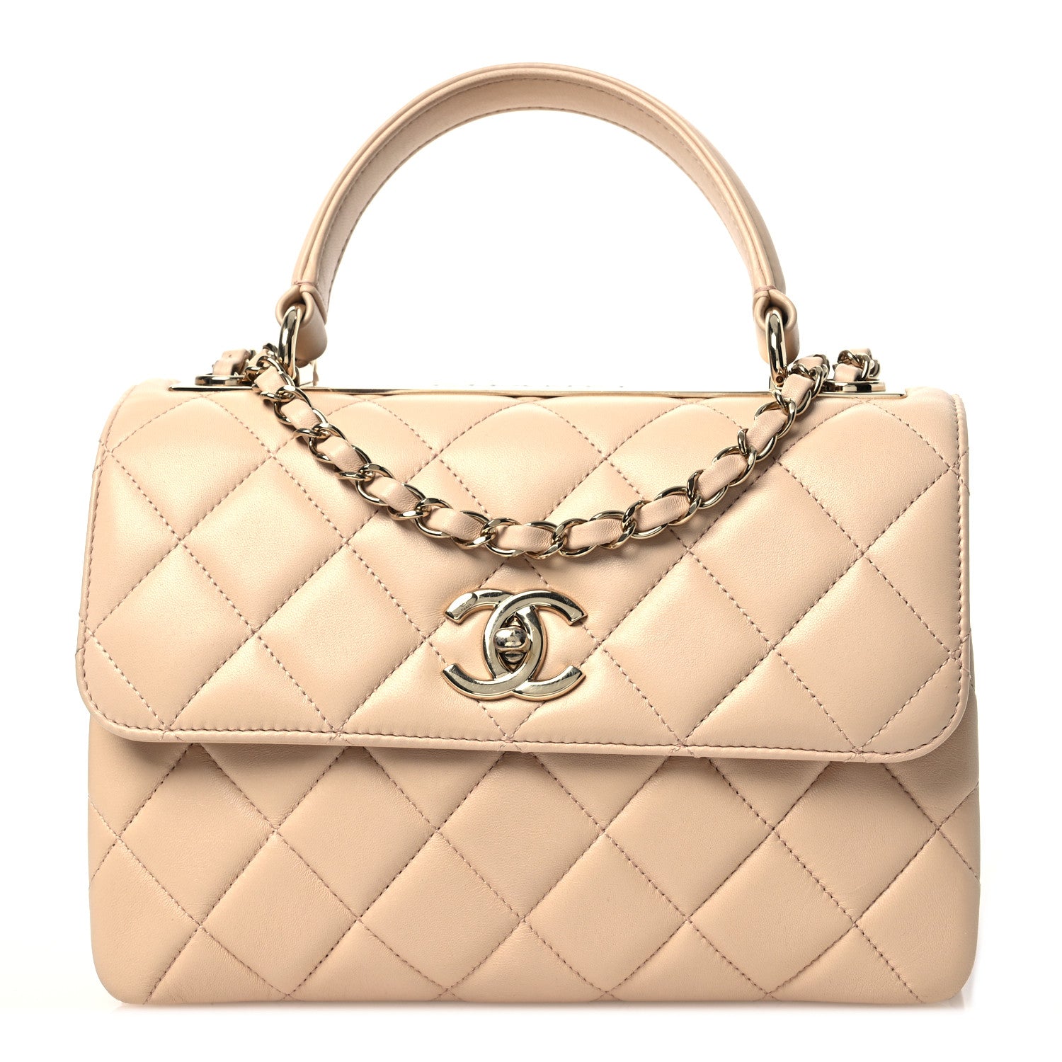 Chanel Lambskin Quilted Small Trendy CC Dual Handle Flap Bag Beige 1 of 18