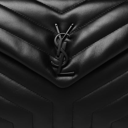 Saint Laurent Calfskin Y Quilted Monogram Monochrome Small Loulou Chain Satchel Black 10 of 13