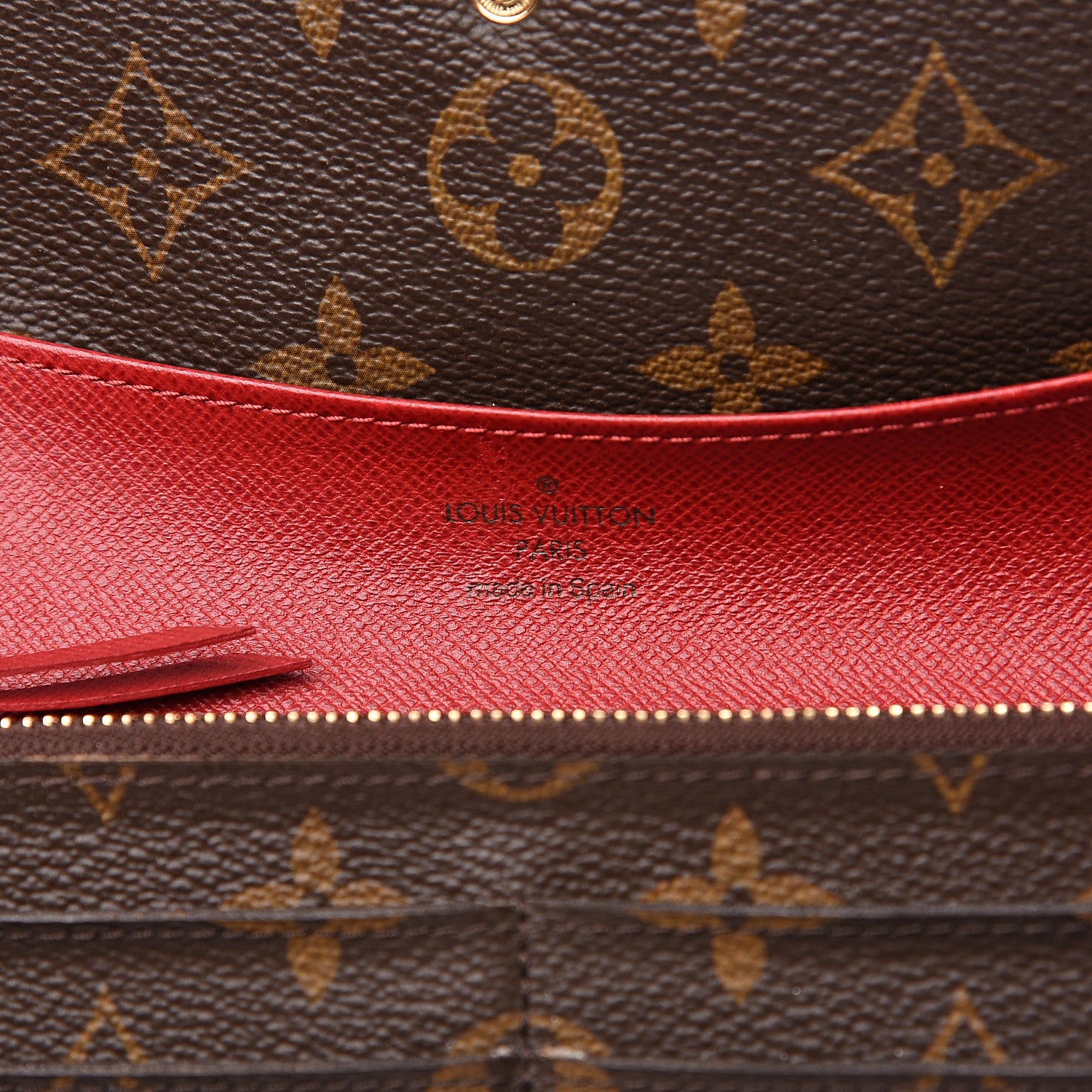 Louis Vuitton Monogram Emilie Wallet Red 5 of 11