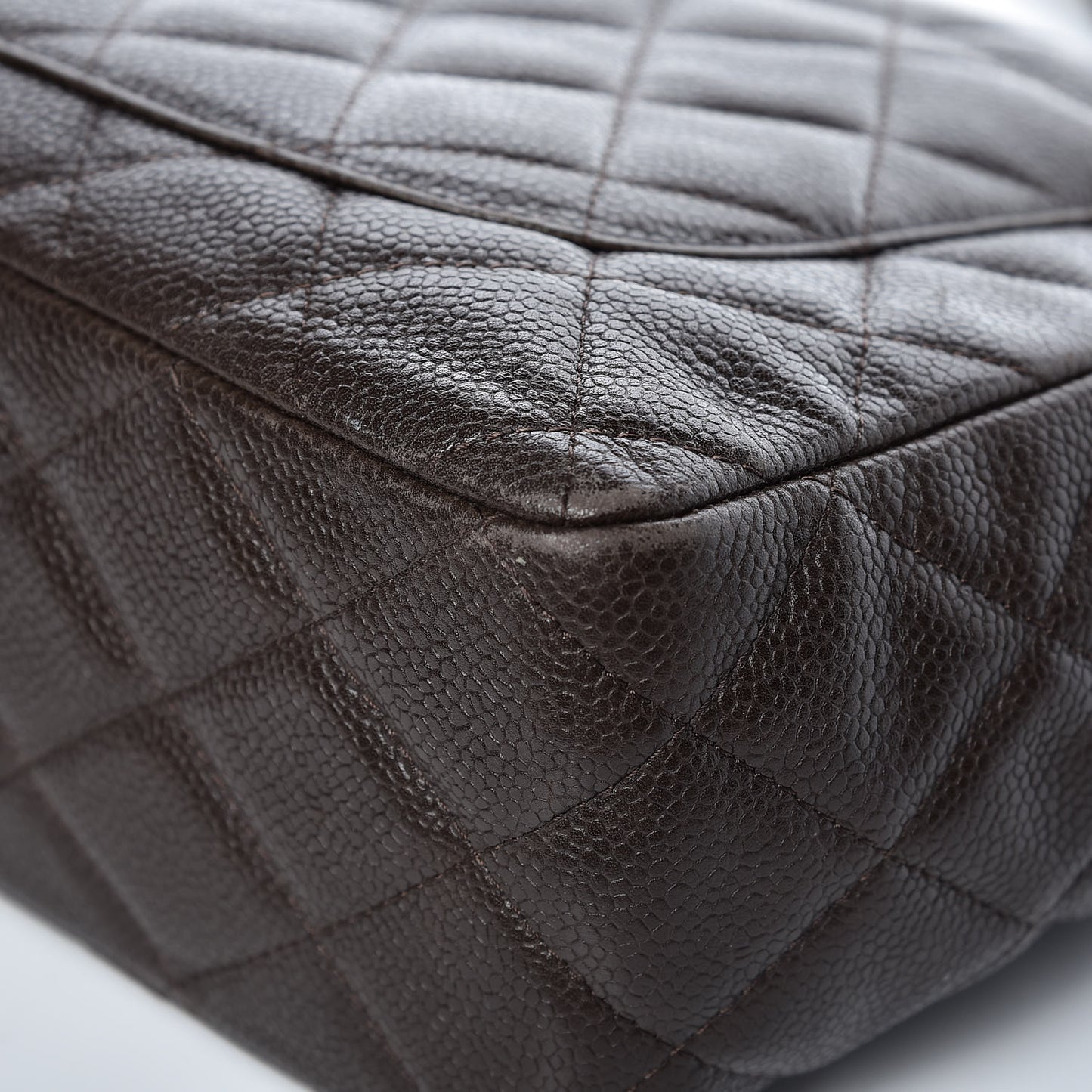 Caviar Quilted Jumbo Single Flap Brown