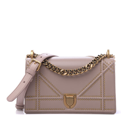 Christian Dior Lambskin Studded Small Diorama Flap Bag Nude 1 of 10