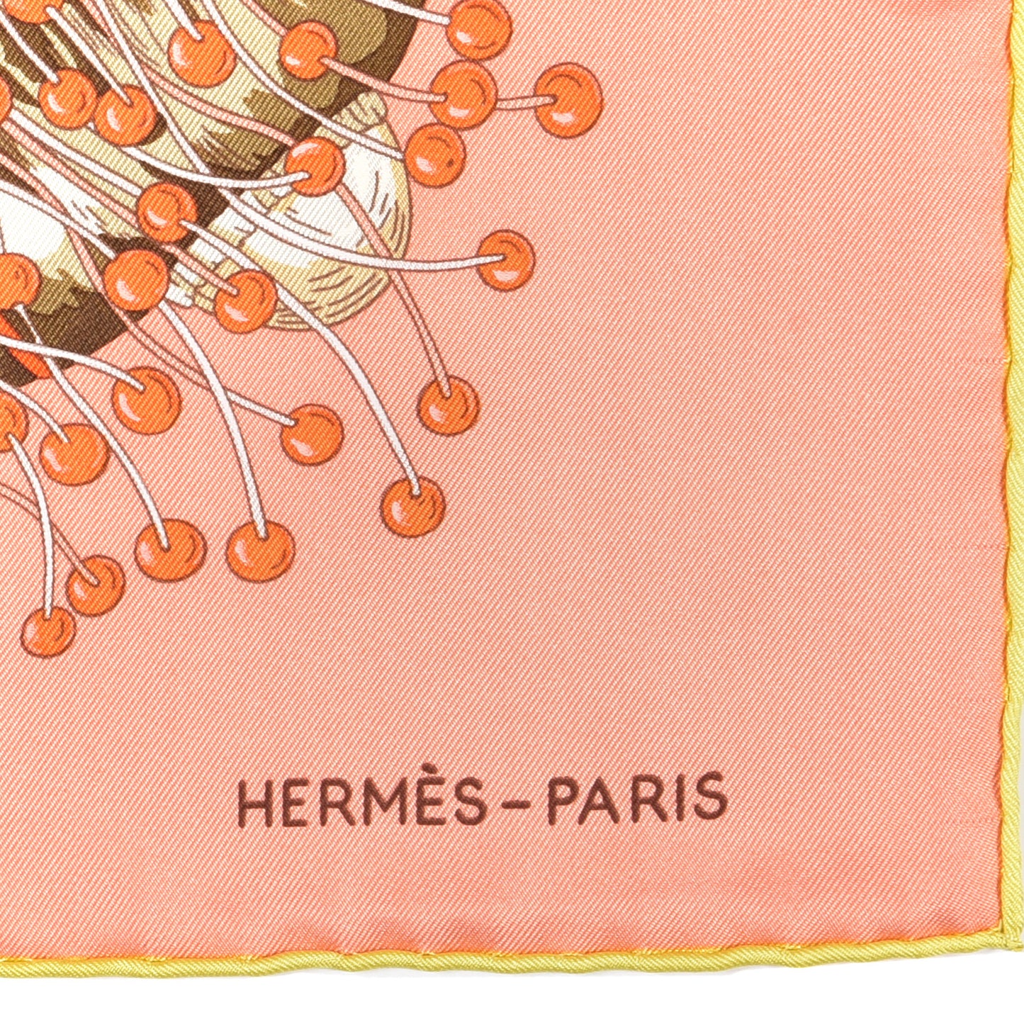 Silk Bracelets de Lumiere Scarf 90 Saumon Vert Corail