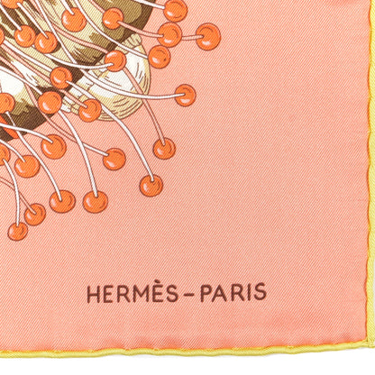 Hermes Silk Bracelets de Lumiere Scarf 90 Saumon Vert Corail 2 of 4