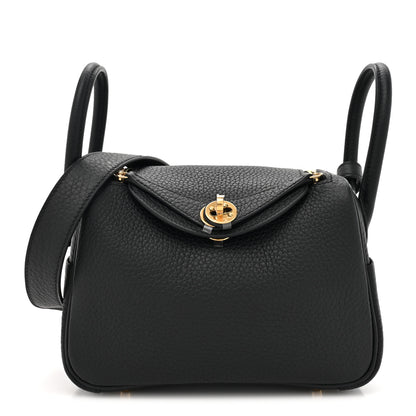 Hermes Taurillon Clemence Mini Lindy 20 Black 1 of 13