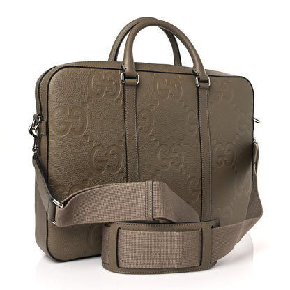 Gucci Piuma Calfskin Jumbo GG Embossed Briefcase Good Taupe 3 of 9
