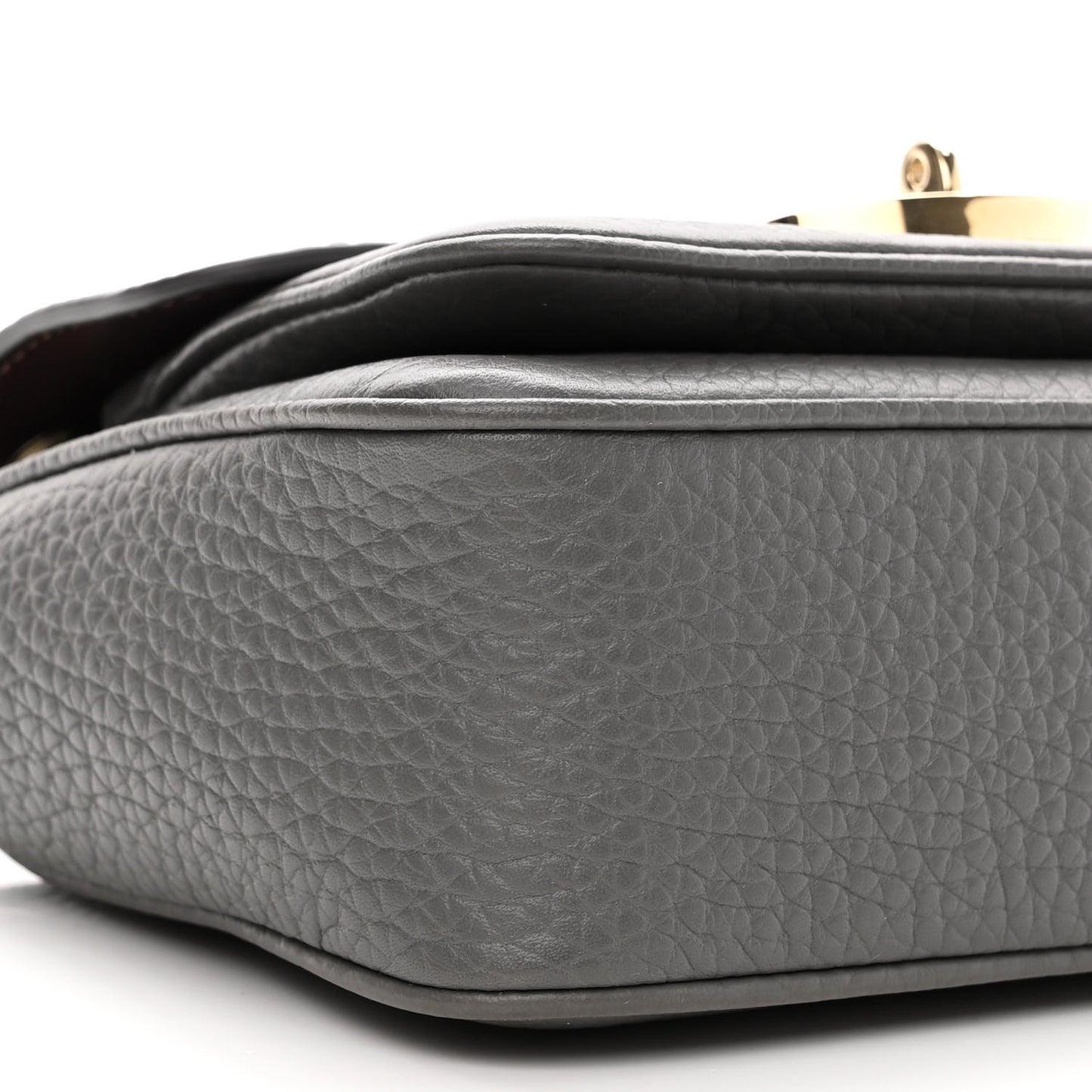 Small Classic Grain Calfskin Small Darley Shoulder Bag Mole Grey