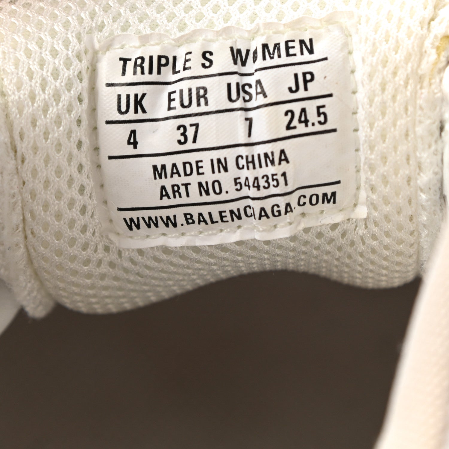 Balenciaga Fabric Mesh Clear Sole Womens Triple S Sneakers 37 White 7 of 21