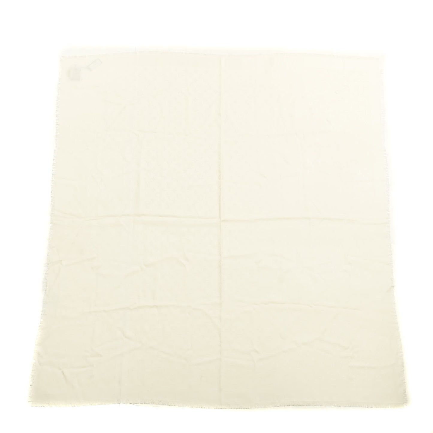 Silk Wool Monogram Shine Shawl Beige