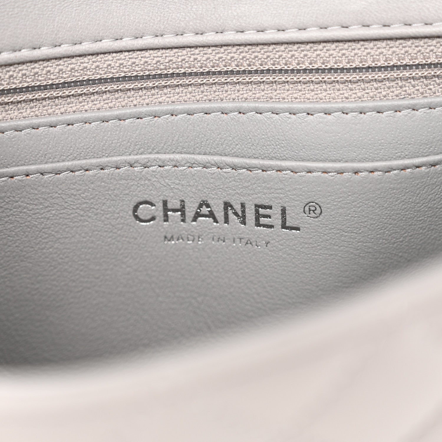 Chanel Lambskin Quilted Mini Rectangular Flap Grey 6 of 11