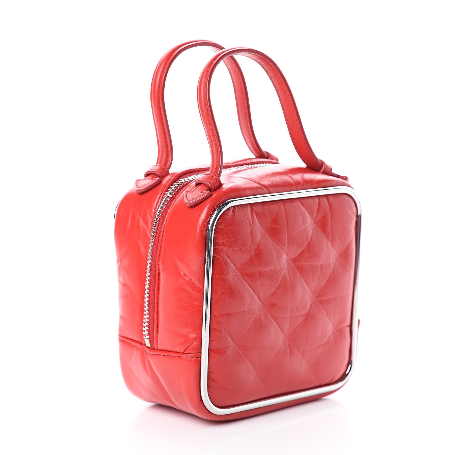 Alexander Wang Calfskin Quilted Halo Top Handle Bag Red 2 of 7