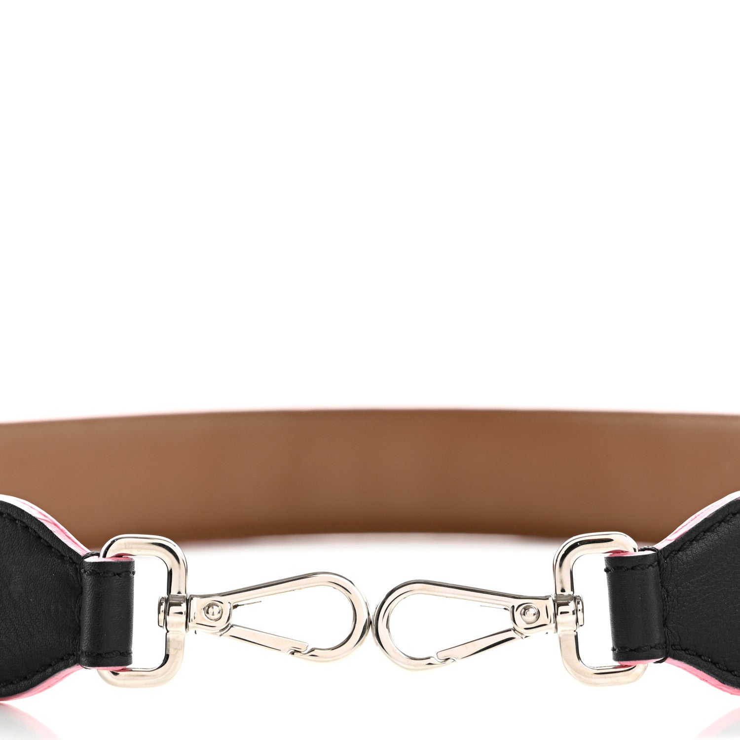 Fendi Vitello Dolce Plexiglass Bi-Color Studded Strap You Black Brownie Multicolor 4 of 6