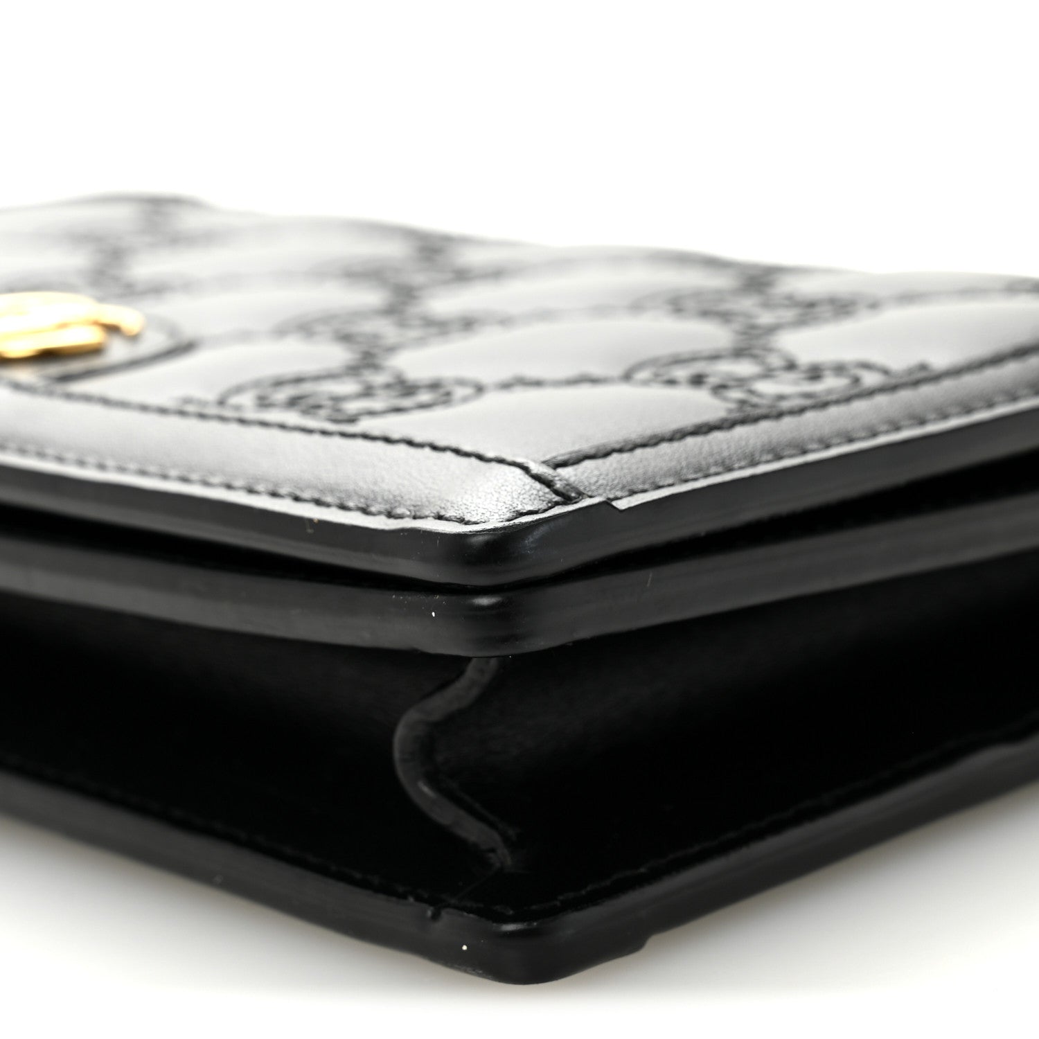 Gucci Calfskin GG Matelasse Chain Wallet Black 9 of 10