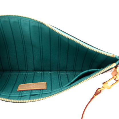 Louis Vuitton Monogram Neverfull MM GM Pochette Turquoise 5 of 7