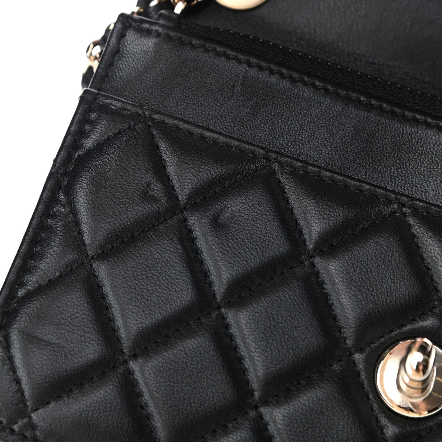 Chanel Lambskin Quilted Trendy CC Wallet On Chain WOC Black 5 of 5