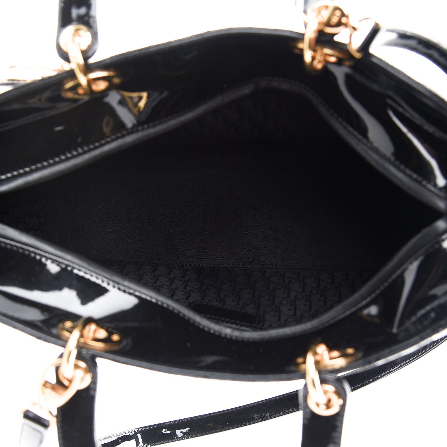Christian Dior Patent Cannage Large Lady Dior Black 5 of 9