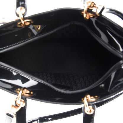 Christian Dior Patent Cannage Large Lady Dior Black 5 of 9