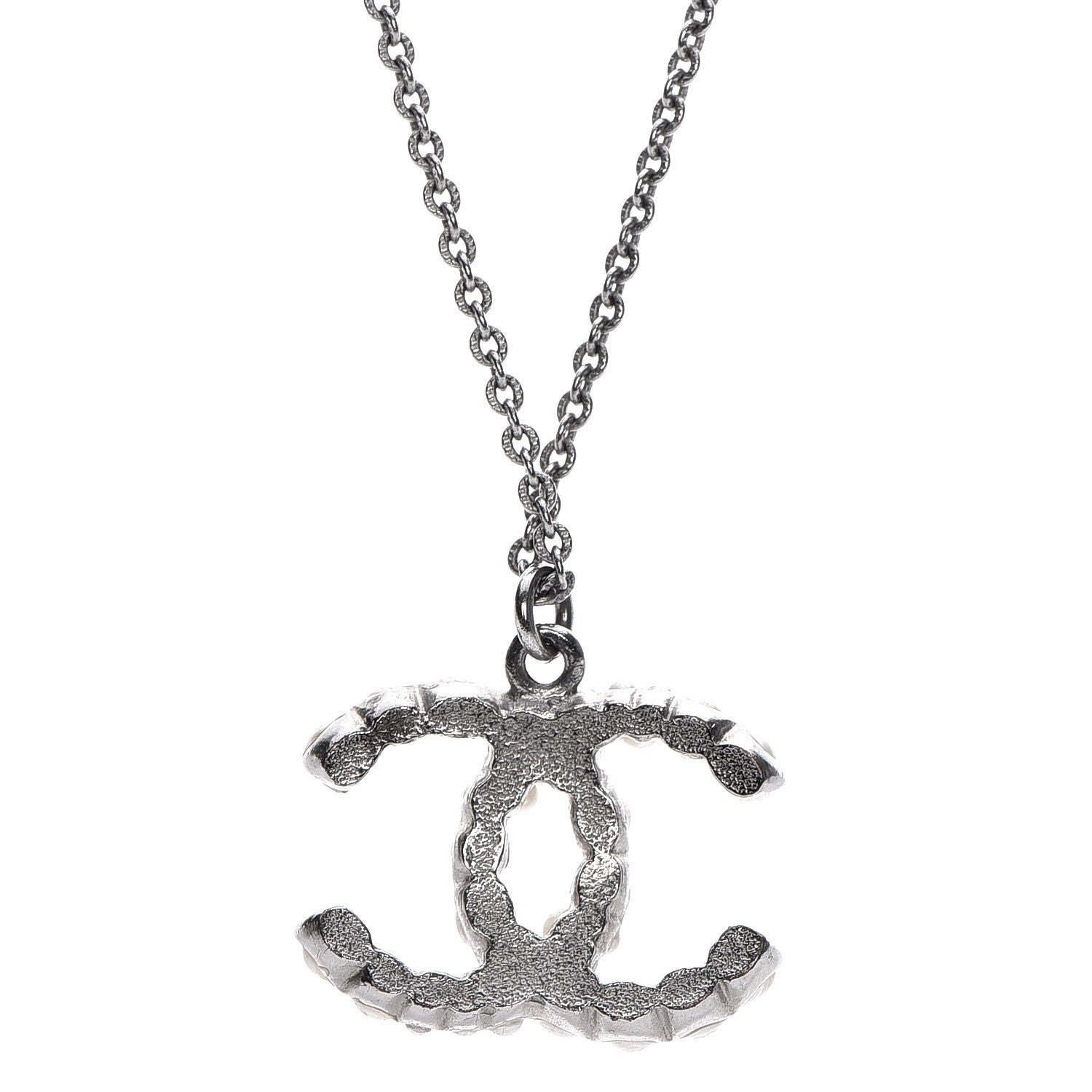 Chanel Pearl CC Chain Necklace Silver 5 of 6