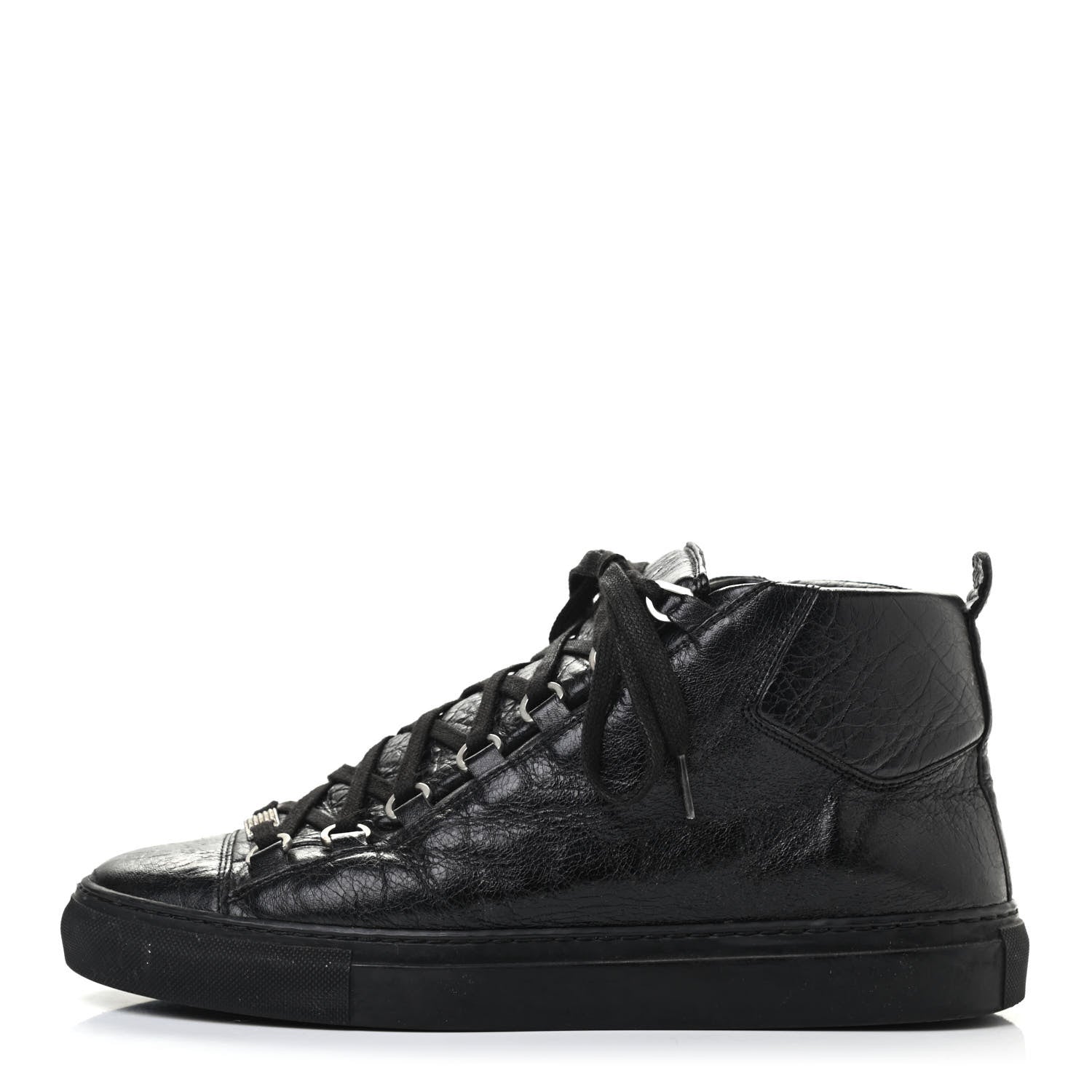 Balenciaga Crinkled Calfskin Womens Arena Sneaker 40 Black 1 of 7