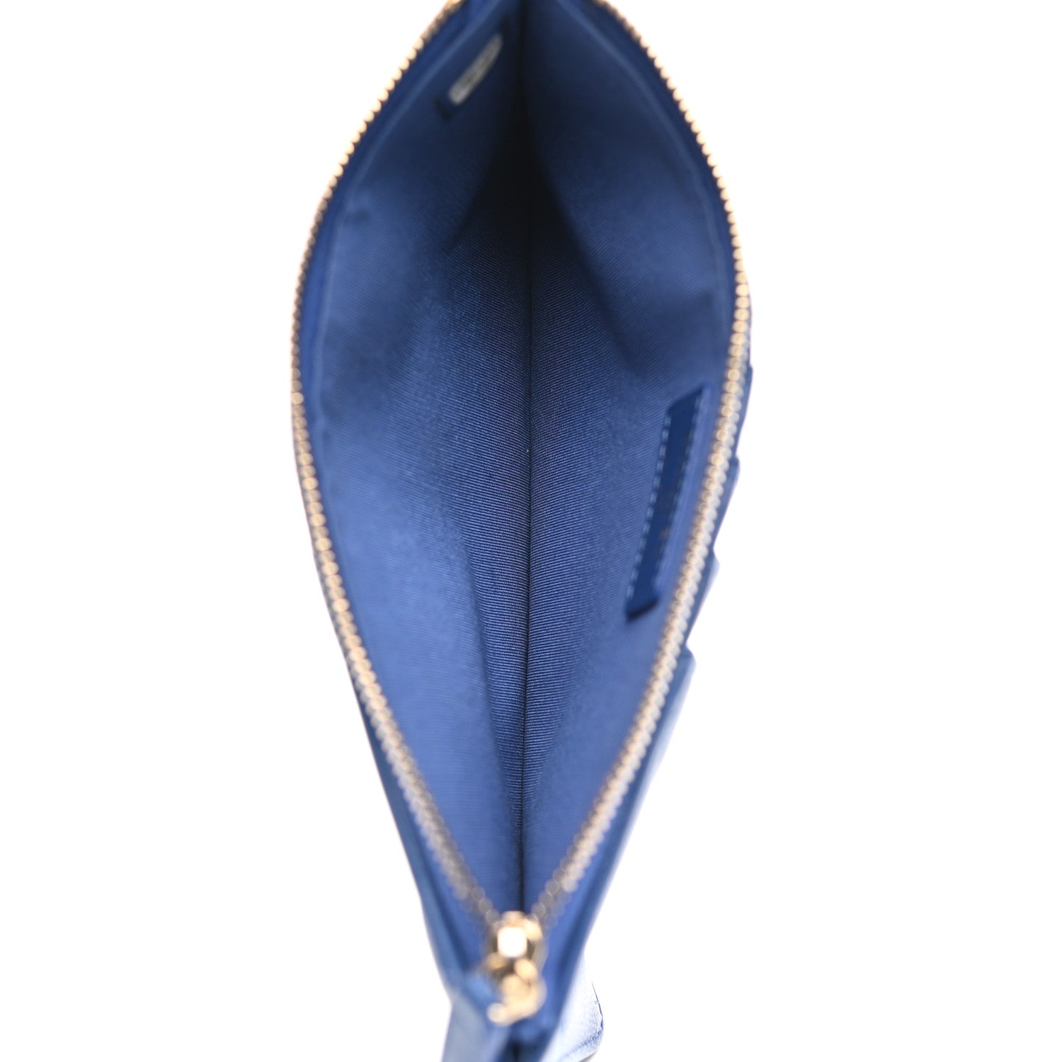 Chanel Shiny Goatskin Quilted Chanel 19 Flat Wallet Pouch Blue 5 of 8