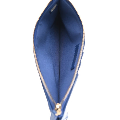 Chanel Shiny Goatskin Quilted Chanel 19 Flat Wallet Pouch Blue 5 of 8