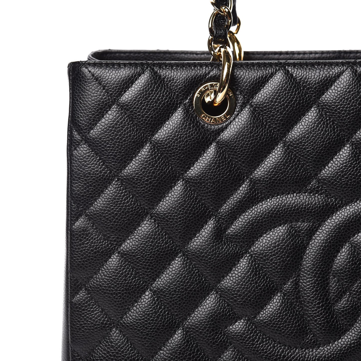 Caviar Quilted Grand Shopping Tote GST Black