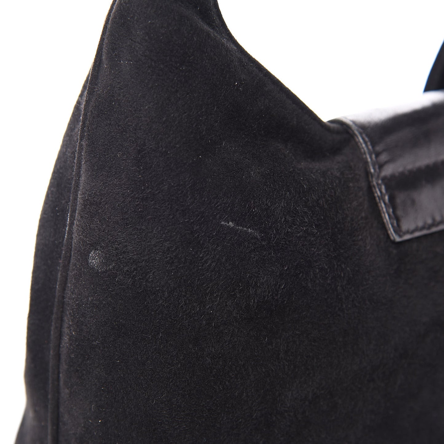 Suede Glitter Shoulder Bag Black