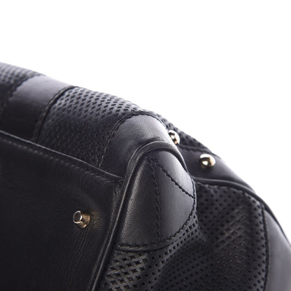 Versace Perforated Calfskin Madonna Satchel Black 11 of 12