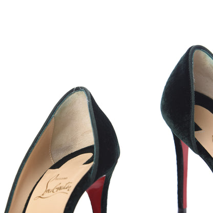 Christian Louboutin Velluto Stamp Iriza 100 Pumps 36.5 Verde 9 of 18