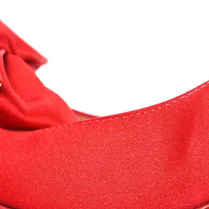 Christian Louboutin Crepe Satin Yasling 70 Slingback Pumps 38 Red 9 of 9