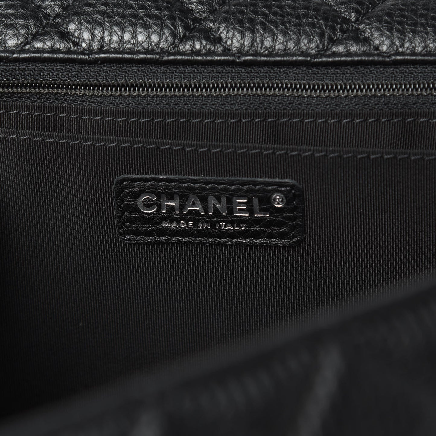 Grained Calfskin Quilted Small XXL Travel Flap Bag Black