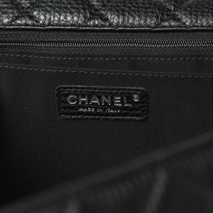 Chanel Grained Calfskin Quilted Small XXL Travel Flap Bag Black 7 of 11