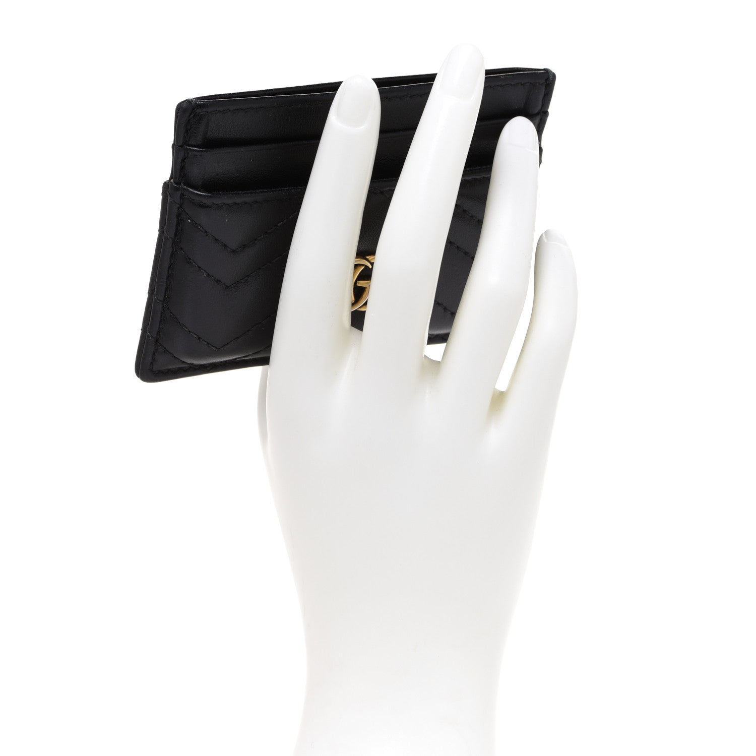 Gucci Calfskin Matelasse GG Marmont Card Holder Black 2 of 10