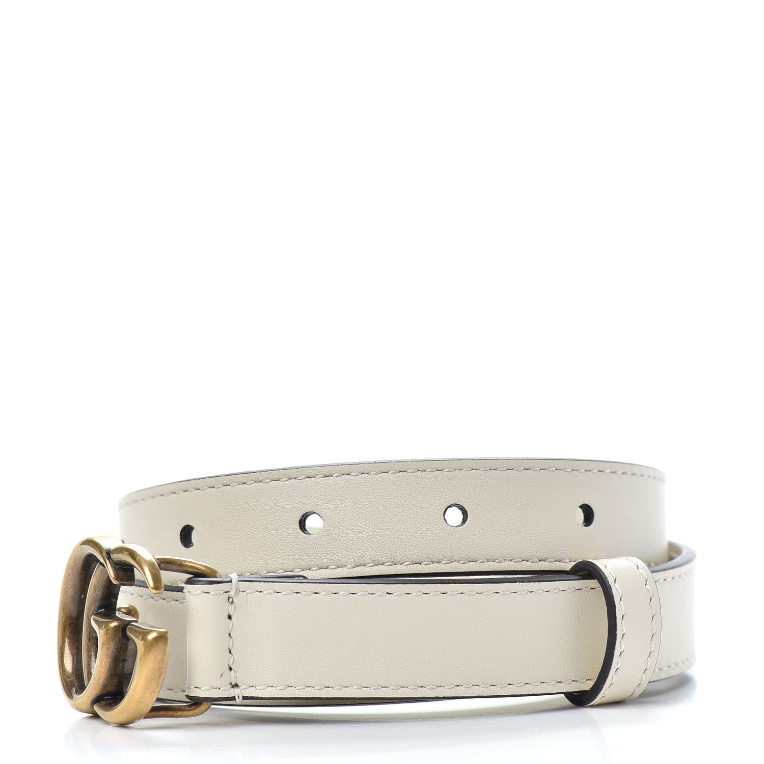 Gucci Calfskin Double G 20mm Belt 65 26 Mystic White 3 of 5