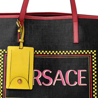 Versace Coated Canvas Vintage 90's Logo Tote Black 7 of 12