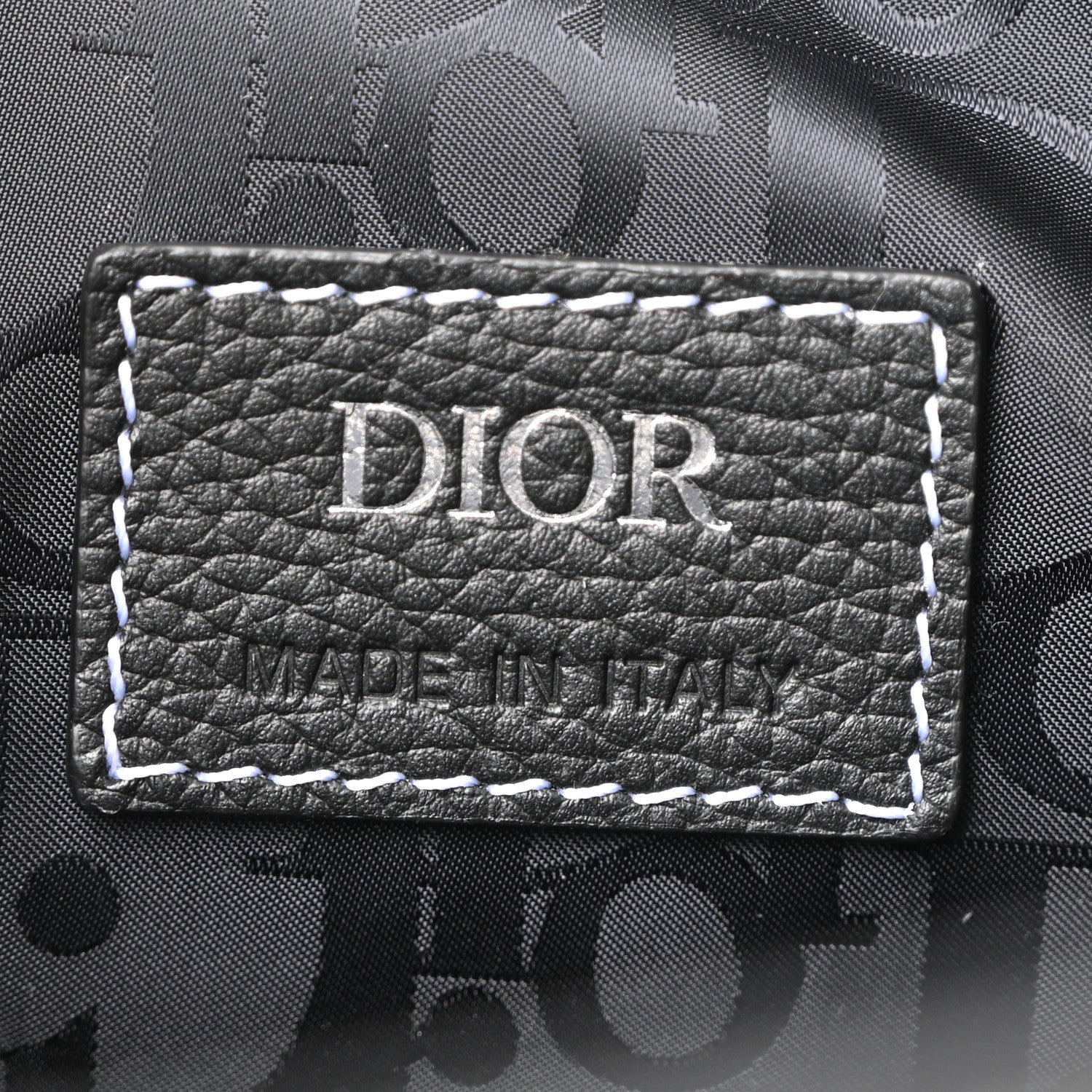 Christian Dior Grained Calfskin Saddle Drawstring Backpack Black 15 of 28