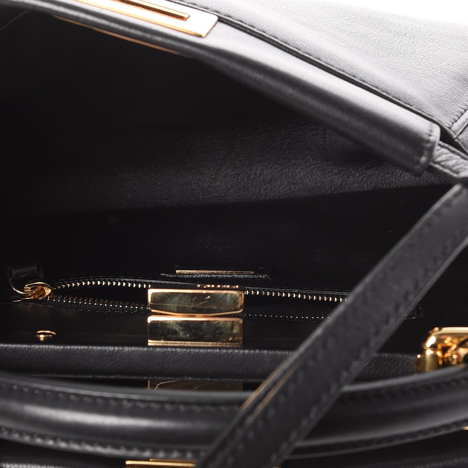 Fendi Nappa Mini Peekaboo Iconic Satchel Black 5 of 12