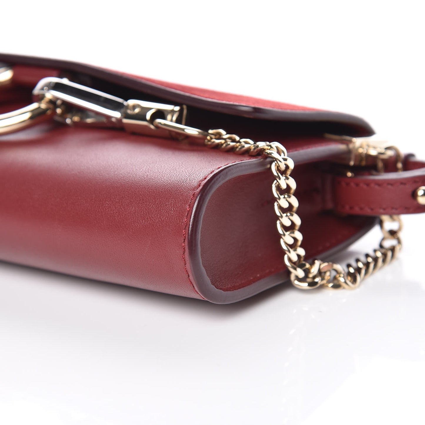 Suede Calfskin Mini Faye Shoulder Bag Plum Purple