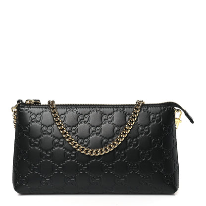 Gucci Guccissima Signature Wrist Wallet Black 1 of 10