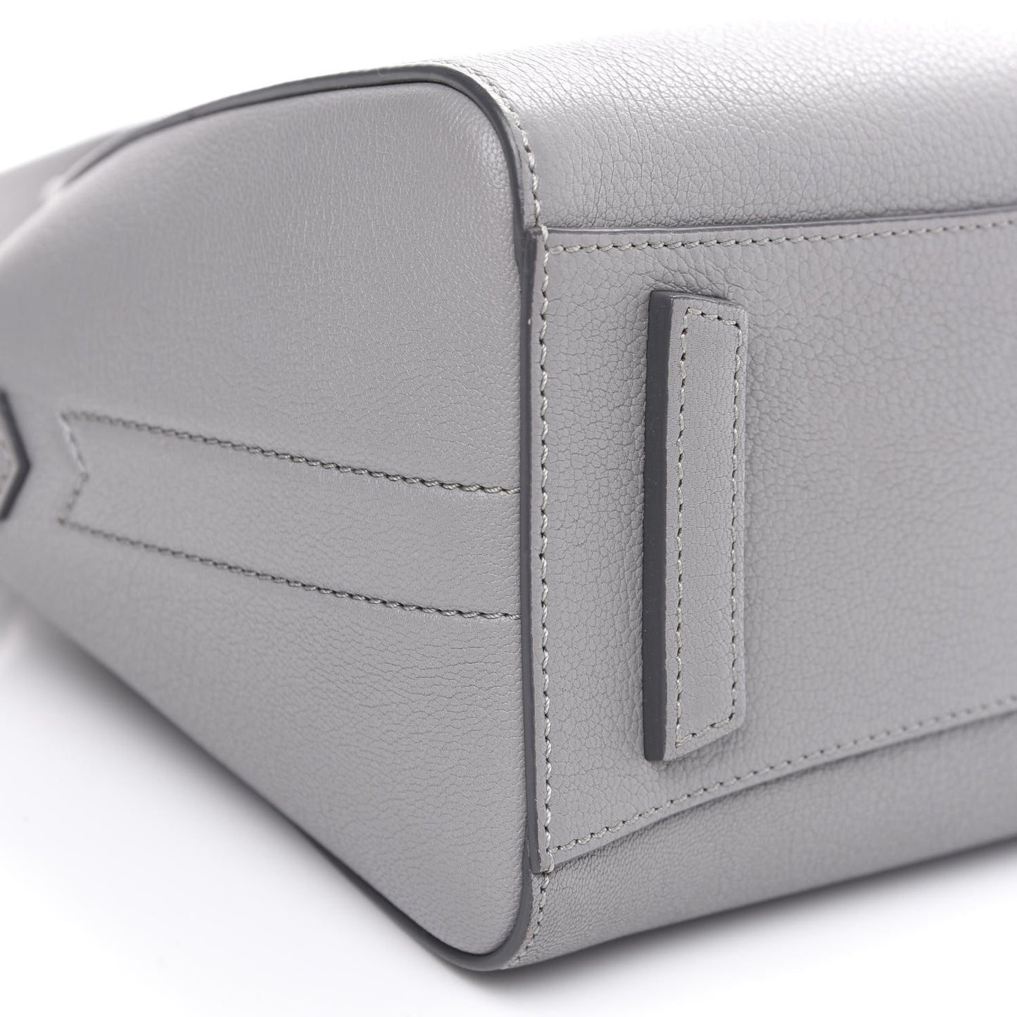 Sugar Goatskin Mini Antigona Pearl Grey