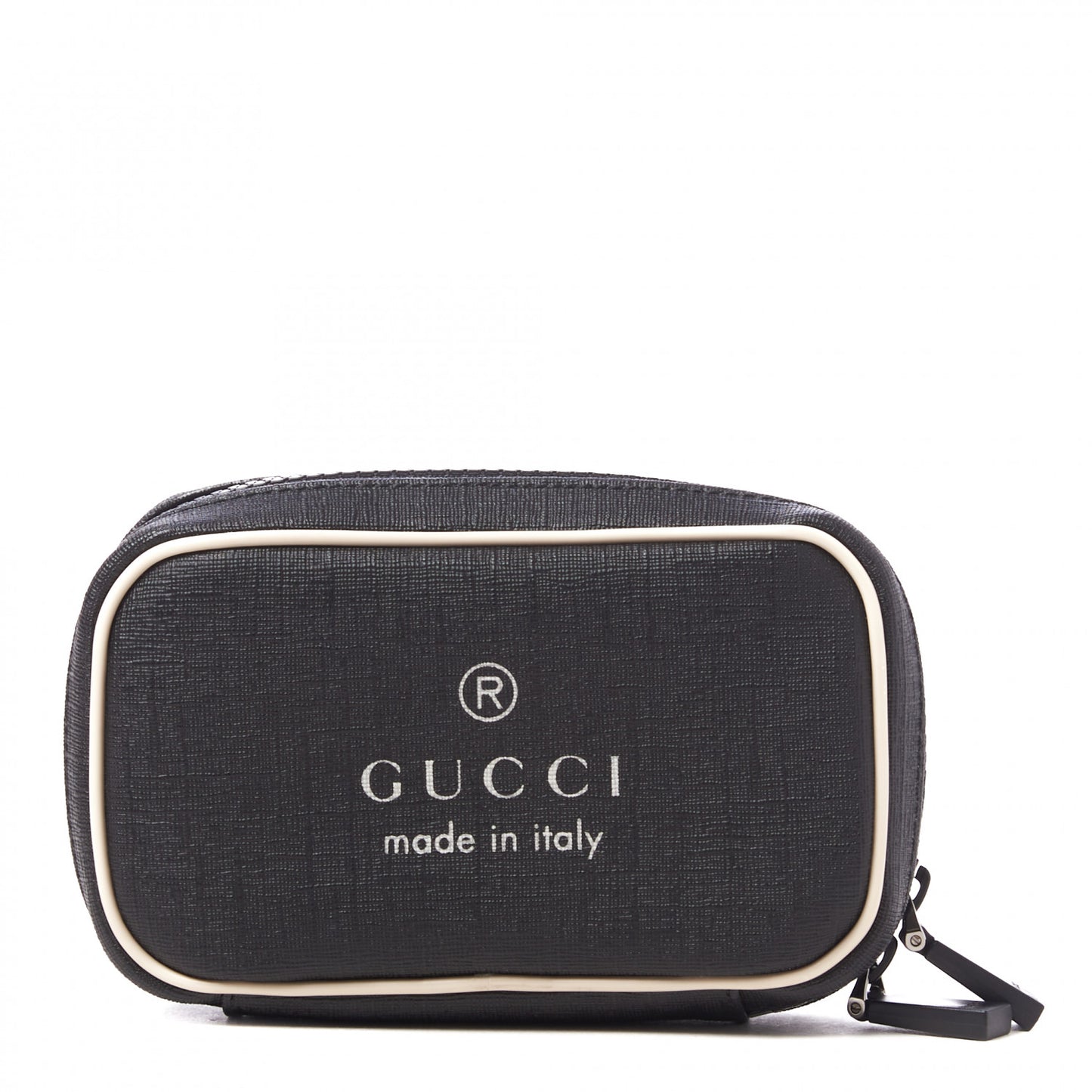 Coated Canvas Trademark Small Cosmetic Case Black