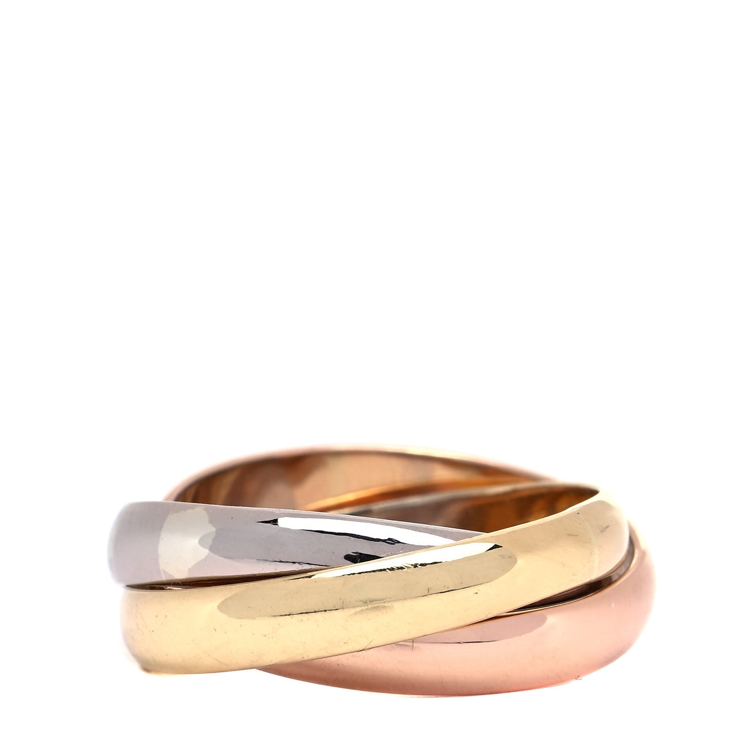 18K Pink Yellow White Gold Classic Trinity Ring 50 5.25