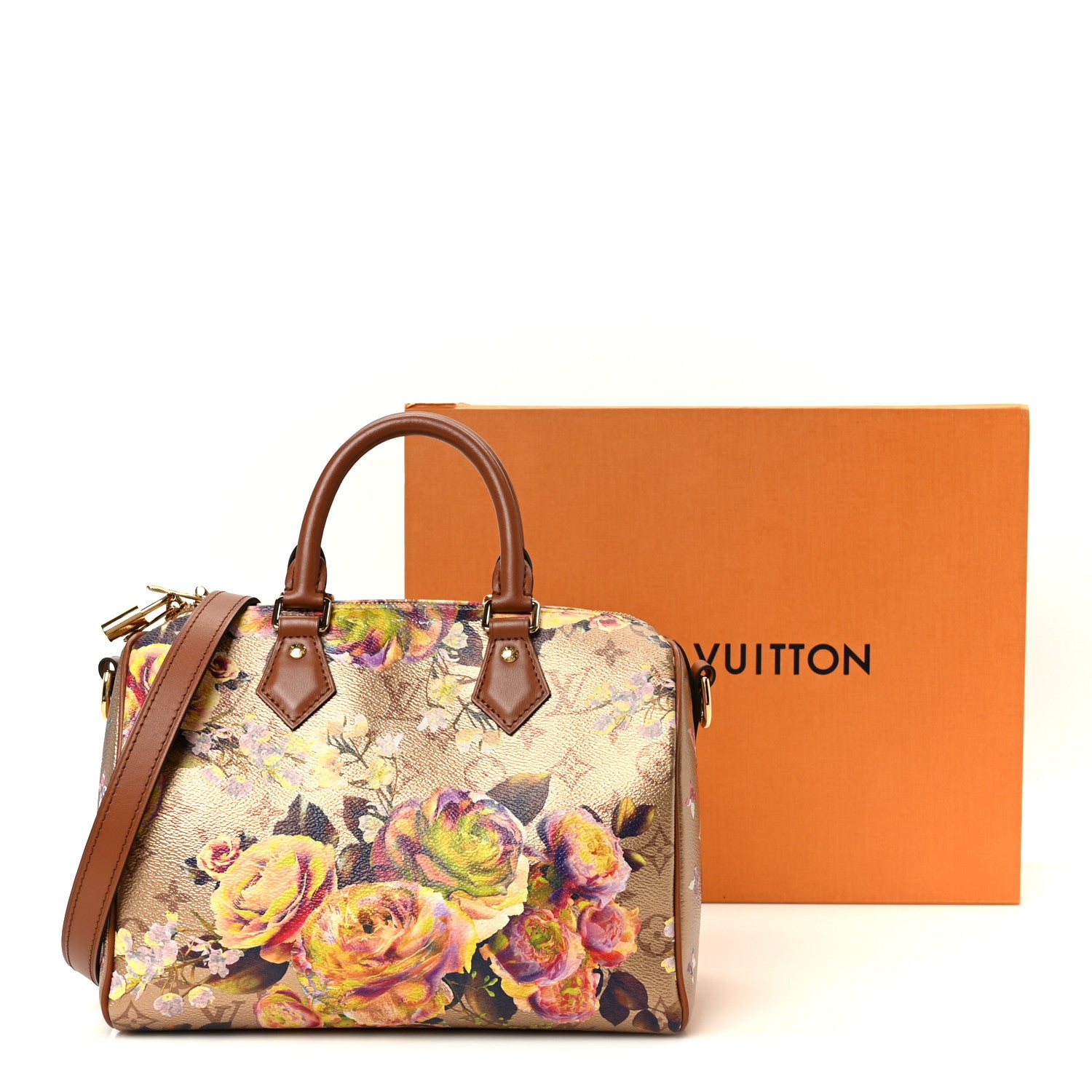 Louis Vuitton Metallic Monogram LV Garden Speedy Bandouliere 25 Gold 10 of 10